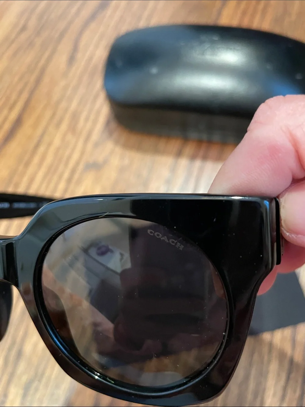 Coach Black Gloss Oversized Cat-Eye Sunglasses